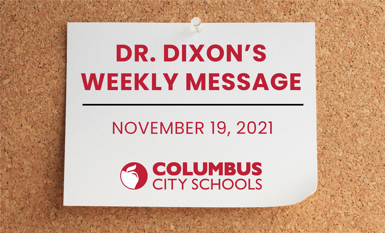 Dr. Dixon's Weekly Message image