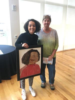 student with Ms. Hurley 