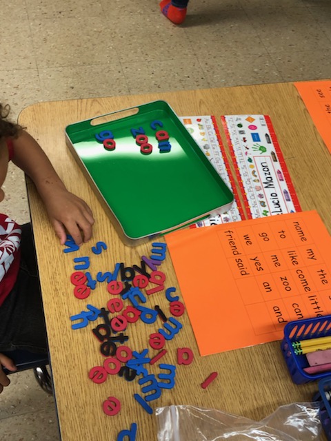 Building words with magnetic letters