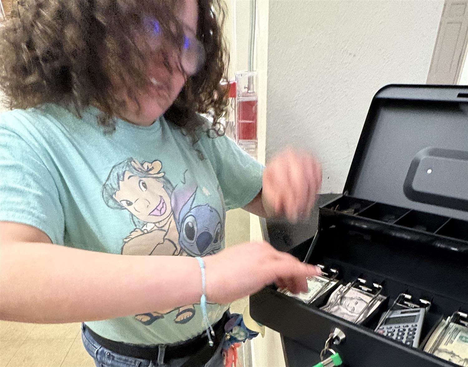  student with money